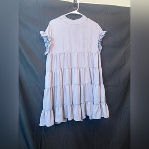 Foteisy babydoll dress light grey size large short with short sleeves
